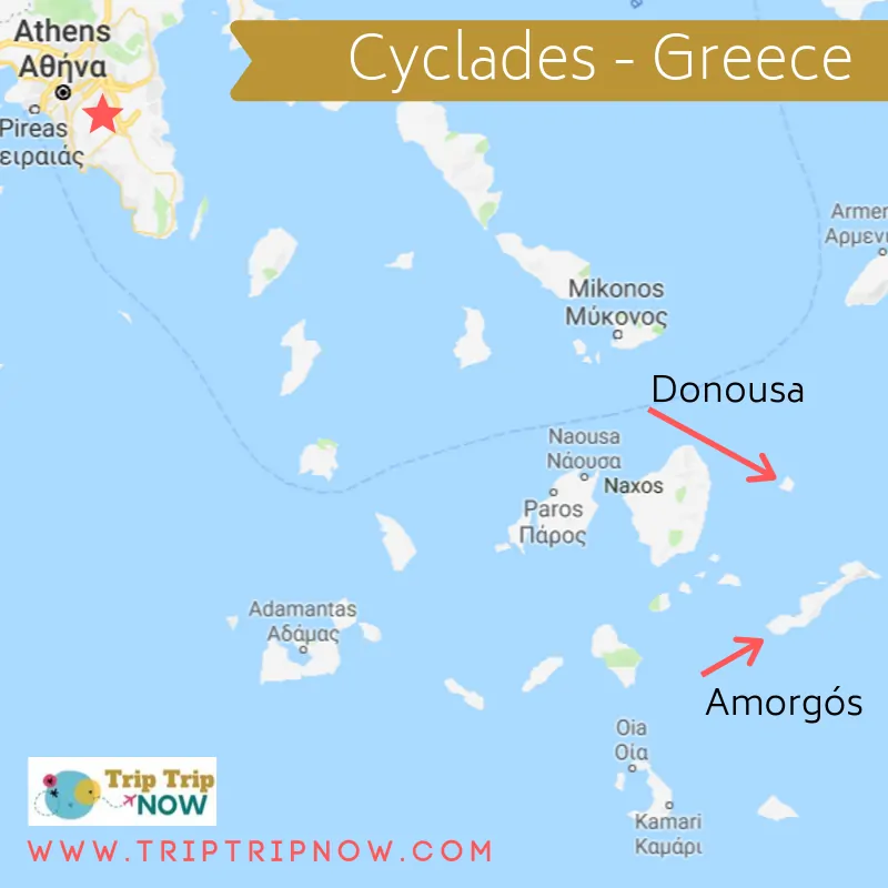 map cycladic islands greece
