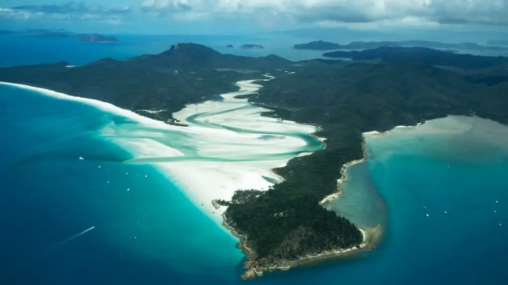Aereal view from Whitsunday Islands Australia