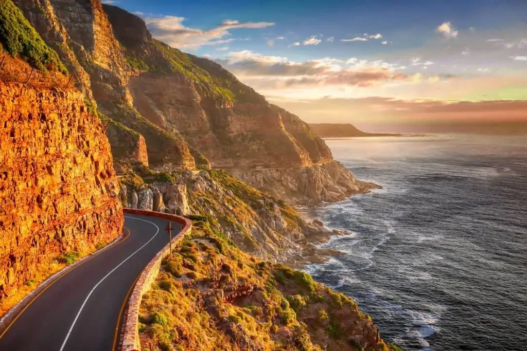 Road on a cliff and the sea in South Coast Australia